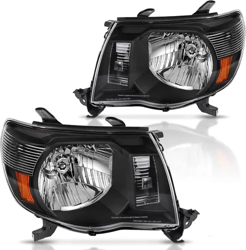 Vista 7 de DWVO Conjunto de faros delanteros compatible con camioneta Toyota Tacoma 2005 2006 2007 2008 2009 2010 2011 estilo OE carcasa cromada de repuesto
