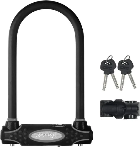 Vista 7 de Master Lock Cadena de eslabones de acero endurecido negro para exteriores con mini candado en U para asegurar bicicletas, motocicletas y scooters