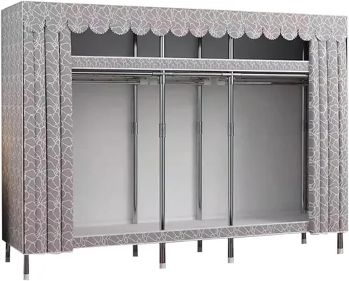 Vista 14 de large closets Portable Wardrobe Closet Thickened Steel Pipe Clothes Closet for Bedroom Hanging Large Closet Lightweight Portable Closet Space-saving