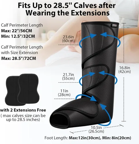 Vista 6 de CINCOM Masajeador de piernas para circulación y alivio del dolor FSA, masajeadores de pies de pantorrilla de compresión de aire para hinchazón