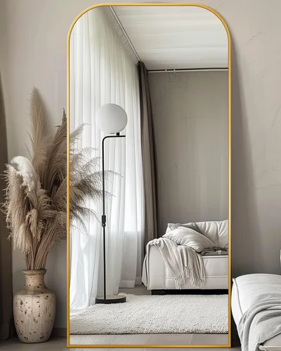 Vista 10 de Antok Espejo de longitud completa, espejo de pie de 59 x 22 pulgadas, espejo grande de pie en forma de arco, espejos de cuerpo completo con soporte