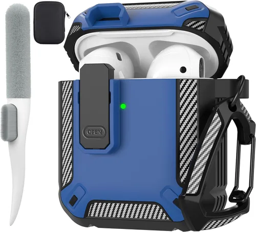 Vista 20 de Maxjoy Funda para AirPods Pro de 2ª/1ª generación con cerradura, funda protectora para AirPods Pro 2 con llavero compatible con Apple AirPod Pro2