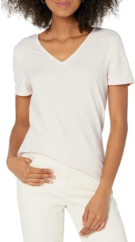 Vista 2 de Tienda Essentials - Camiseta de manga corta con cuello en V para mujer, ajuste clásico, paquete de varias