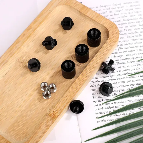 Vista 3 de 12 adaptadores de soporte de micrófono, adaptadores de rosca de micrófono 1/4 hembra a 3/8 macho y 1/4 macho a 1/4 macho y 1/4 macho a 3/8 macho