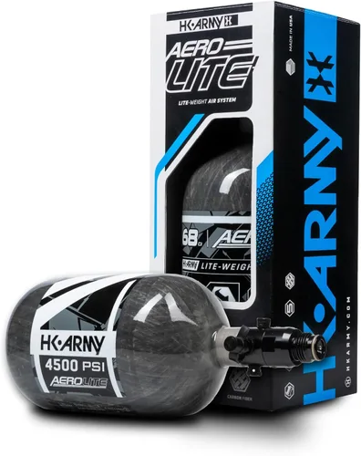Vista 2 de HK Army Aerolite de fibra de carbono HPA Sistema de tanque de aire comprimido para paintball