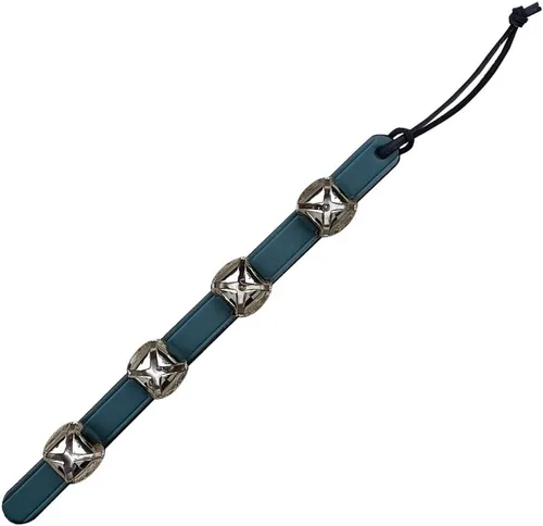 Vista 7 de RRD - Campanas colgantes de trineo para puerta – 4 campanas colgantes de latón en correa de cuero negro – Cascabel multiusos para puerta de trineo