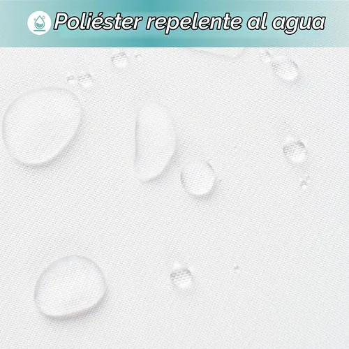 Vista 2 de Mrs Awesome Cortina de ducha de tela o forro con 9 prácticos bolsillos de Blanco