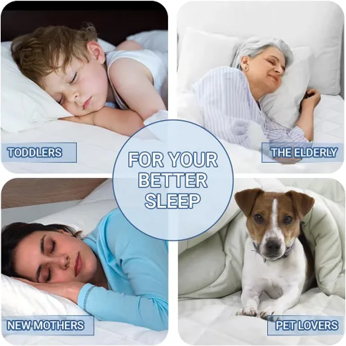 Vista 6 de Almohadilla para colchón Abstract, protector de algodón impermeable, color blanco