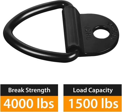 Vista 2 de Anclajes de amarre de carga, 10 piezas de anillo en V de acero de 2 pulgadas de diámetro, anclaje para remolque para carga en camiones, camionetas