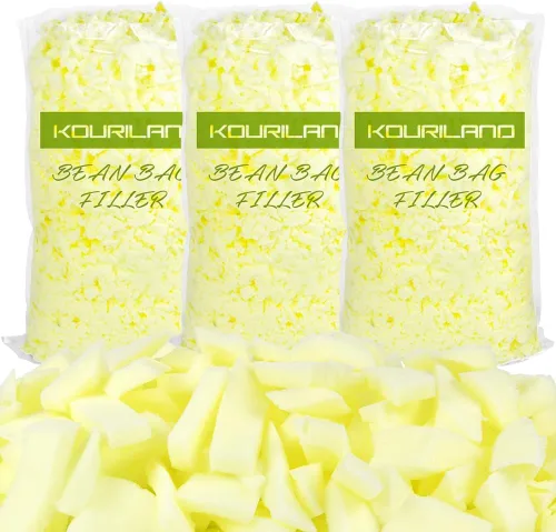 Vista 10 de Relleno de puf de 5 libras, relleno de espuma viscoelástica triturada, relleno de puf, relleno de puf para sofá, animales de peluche, cama de perro