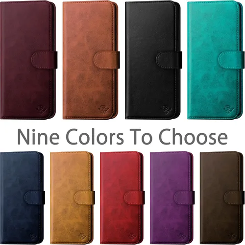 Vista 2 de DuckSky Funda tipo cartera de piel auténtica para iPhone 7 Plus/8 Plus [bloqueo RFID] 【4 tarjeteros de crédito】【Cuero auténtico】 Funda protectora