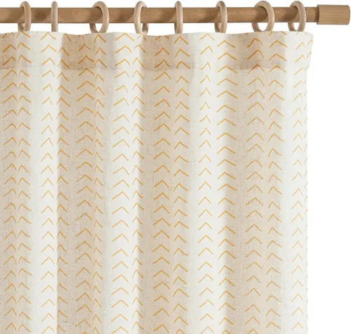 Vista 17 de jinchan Cortinas de lino bohemias para sala de estar, cortinas semitransparentes para dormitorio, 63 pulgadas de largo, cortinas de granja