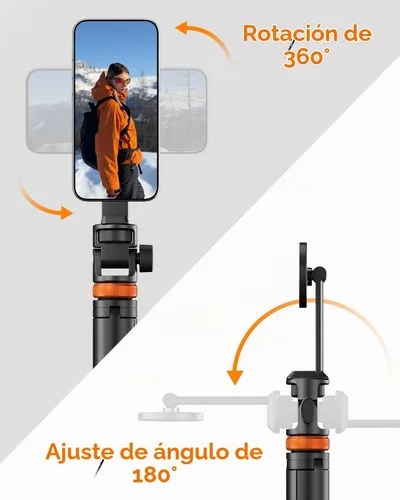 Vista 8 de EUCOS Trípode magnético de teléfono de 62 pulgadas para iPhone, trípode