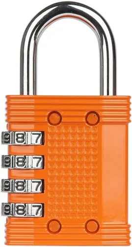 Vista 4 de FortLocks Candado – Cerradura de combinación de 4 dígitos para gimnasio al aire libre y escuela, valla, funda y cobertizo – Juego de reinicio