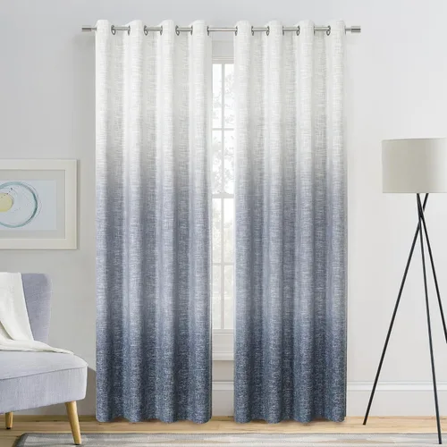 Ombre Full Blackout Curtain Panels 95 Inches Long Farmhouse Bedroom Drapes Energy Efficient Thermal Insulated Window Treatment Set with Grommets