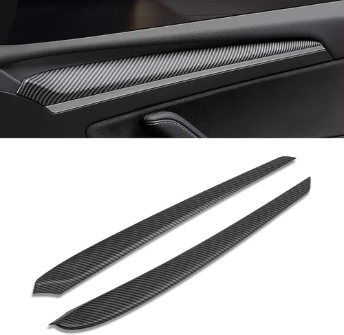 Vista 12 de x xotic tech Cubierta de panel de consola central con patrón de fibra de carbono brillante, compatible con Tesla Model 3 2017 2018 2019 2020 2021