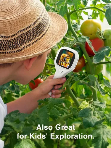 Vista 16 de TOMLOV Microscopio portátil de primer plano P10 Evo: Microscopio digital de monedas 20X para adultos y niños, lupa iluminada con LED con pantalla