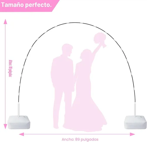 Vista 2 de Kit de arco de globos, marco de soporte de arco de globos de 7.4 pies con base: para decoración de bodas, baby shower, fiestas de cumpleaños