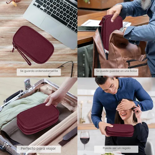 Vista 7 de FYY Organizador Electrónico, Bolsa Organizadora de Cables de Viaje Funda para Accesorios Electrónicos Estuche de Transporte Portátil Impermeable