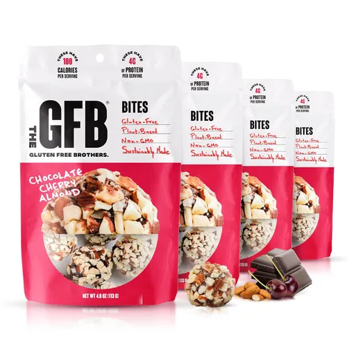 Vista 21 de The GFB Bites de proteína para pastel de cumpleaños, apto para alérgenos y sin nueces, sin gluten, a base de plantas, sin OMG, hechos