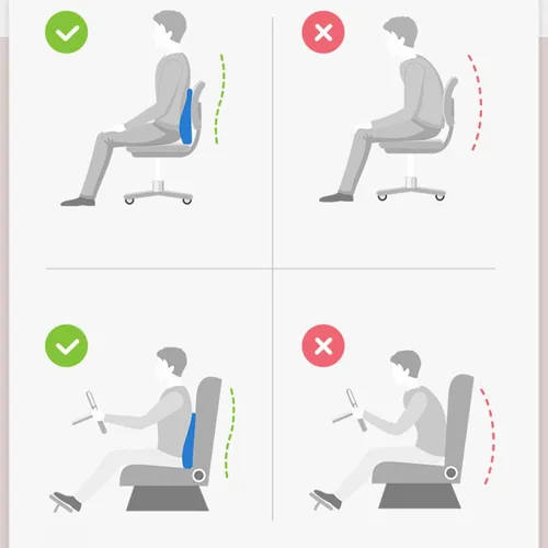 Vista 4 de Lumbar Support Pillow for Office Chair, Ergonomic Design Orthopedic Backrest for Back Pain Relief, with Breathable 3D Mesh Cover