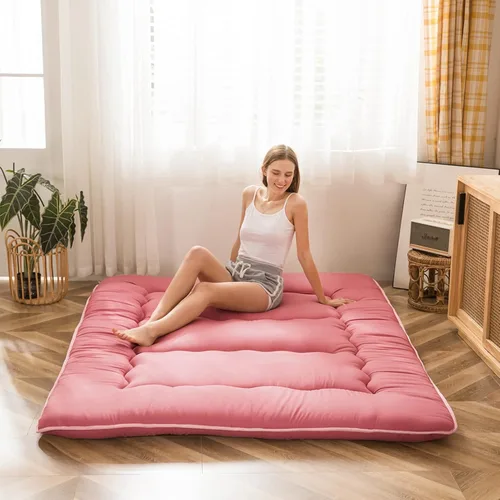 Vista 190 de Colchón futón japonés de piso gris constelación, de piso tatami, portátil, para acampar, para niños, sofá cama plegable enrollable con protector