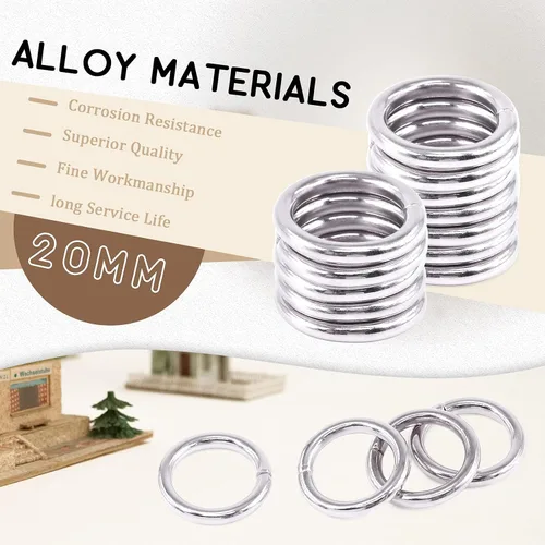 Vista 5 de Kit de 60 anillos de metal para cinturones, pasadores o anillos para macramé, cinturón de campamento, correas de perro, accesorios de sable de luz