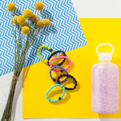 Vista 4 de Goody Ouchless Forever - Ligas elásticas para el cabello, 10 unidades, colores neón surtidos, bandas sin daños, 3 veces más resistentes, mantienen