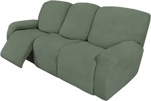 Vista 19 de Easy-Going - Funda elástica para sofá reclinable y sofá cama, 6 piezas, protector de muebles, suave, parte inferior elástica, tela jacquard