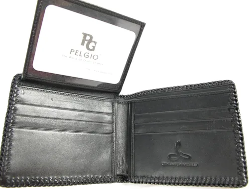 Vista 6 de Pelgio Cartera de piel de serpiente genuina hecha a mano
