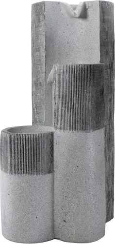 Vista 4 de Fuente de agua para exteriores con 3 niveles de estilo moderno moteado, 24 pulgadas, color gris
