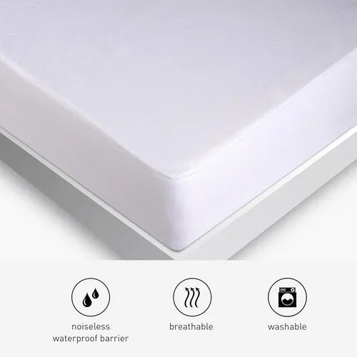 Vista 4 de Bedgear Protector de colchón básico individual XL para dormitorio universitario - Funda ligera, silenciosa e impermeable para cama - Protector
