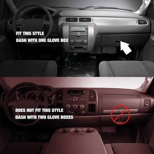 Vista 2 de Alfombrilla para salpicadero compatible con 07-14 Chevy Tahoe Suburban Denali Avalanche GMC Yukon/XL, 07-13 Chevy Silverado Sierra sin altavoz