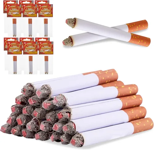 Playbees Cigarrillos falsos de hojaldre que soplan humo, paquete de 24, cigarrillos de imitación de 3.25 pulgadas con un aspecto realista, accesorio