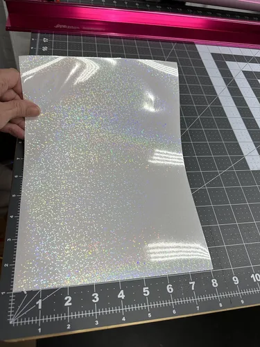 Vista 3 de Clear Holographic Snow Cold Laminating Sheets Self Adhesive (8 1/2 x 11)