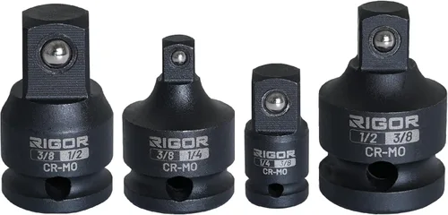 Vista 8 de RIGOR 11601 Juego de adaptadores de enchufe universal de 3 piezas - 1/4", 3/8", 1/2" Drive Enchufes de molibdeno cromado de grado de impacto
