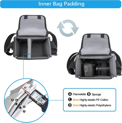 Vista 5 de Cwatcun Polaroid - Bolsa para cámara, bolsa de hombro para cámara de transporte, ahora película instantánea tipo I, cámara de película Polaroid 600