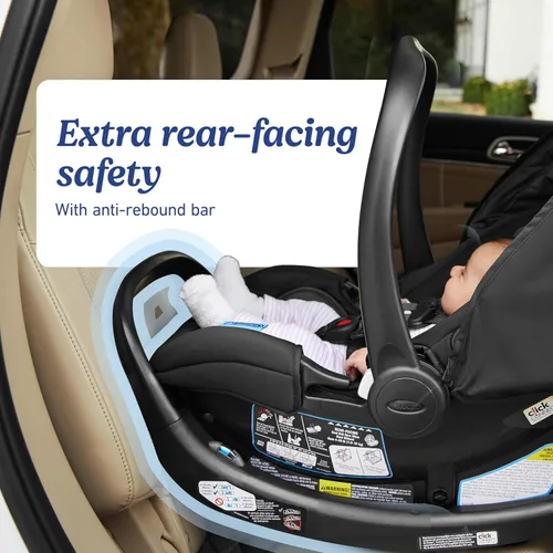 Vista 3 de Graco SnugRide SnugFit Asiento de Coche Infantil, Asiento de automóvil para bebé con barra antirrebote para mayor seguridad, arnés sin reenhebrado