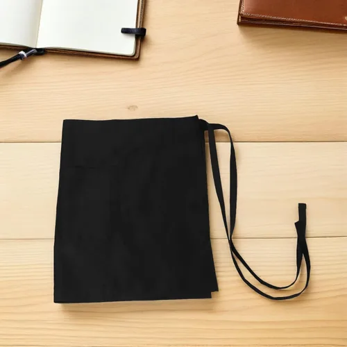 Vista 5 de SHOWERORO 2pcs Waterproof Half Aprons with 3 Pockets Black Server Aprons for Men and Women Kitchen Cooking and Dishwashing Work Utility for