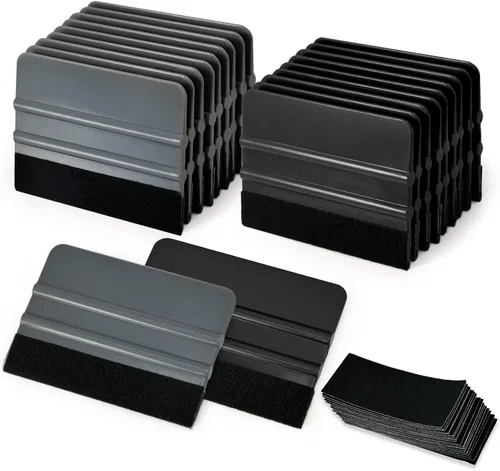 Vista 9 de Gomake Paquete de 20 espátulas de vinilo con 20 piezas de tela de fieltro para tinte, herramienta de aplicación de espátula, papel tapiz de Negro