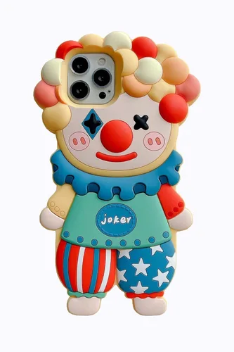 Funda SGVAHY para iPhone 11, linda 3D de dibujos animados estilo Kawaii, payaso, de silicona suave, amortiguador con protección a prueba de golpes