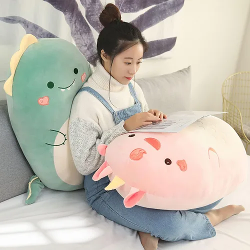 Vista 4 de Kekeso Almohada de peluche de dinosaurio, suave almohada para abrazar, lindo juguete de peluche de dinosaurio para dormir (unicornio, 23.62 pulgadas)