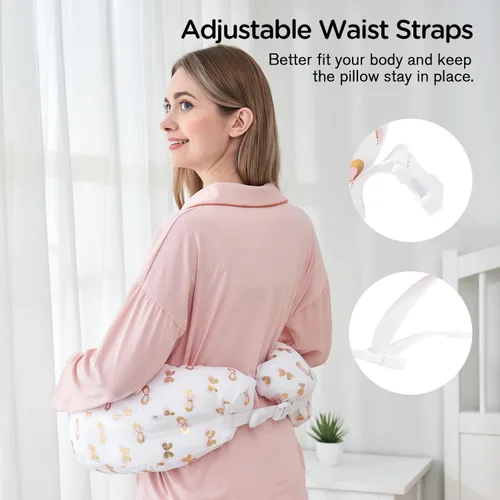 Vista 4 de Almohada de lactancia Little Grape Land, almohada multifuncional para lactancia con almohada para el brazo, paquete de 3 almohadas de apoyo