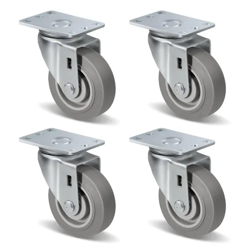 Vista 39 de Ruedas resistentes de 3 pulgadas, ruedas giratorias con frenos, ruedas de placa con rueda de goma para muebles, plataforma, camión, carrito
