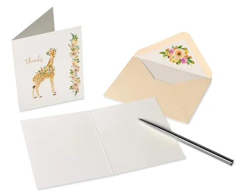 Vista 2 de Papyrus Invitaciones para baby shower y tarjetas de agradecimiento, animales (20 invitaciones, 20 notas de agradecimiento)
