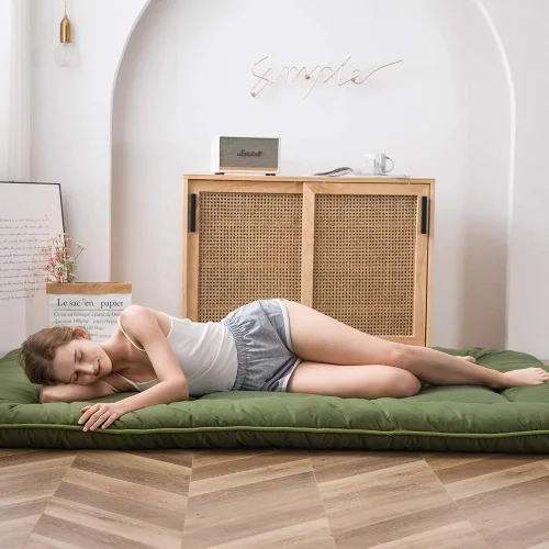 Vista 506 de Colchón futón japonés de piso gris constelación, de piso tatami, portátil, para acampar, para niños, sofá cama plegable enrollable con protector