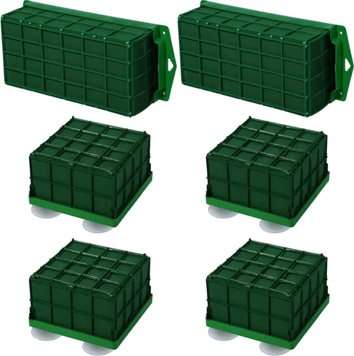 Shihanee 6 piezas de jaula de espuma floral rectangular y soporte cuadrado para flores con arreglos florales de espuma, jaula floral para bodas,