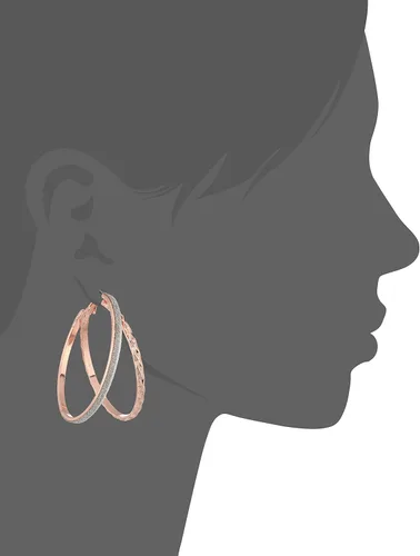 Vista 2 de GUESS Pendientes de aro de papel con purpurina