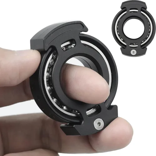FREELOVE Metal Ring Fidget Toys for Men Adults, Aluminum Alloy, Chain Bike Sound Anxiety Ring, Nuclear Reactor Design with 6804 Ball Bearing Finger