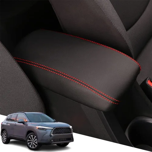 Vista 106 de Great-luck Funda de cuero para consola central con protector de reposabrazos y accesorios (costuras negras) para Nissan Rogue
